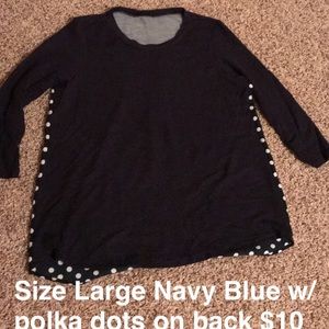 Navy Blouse with detailed back